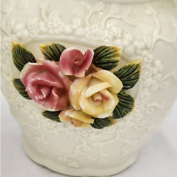Jade Porcelain Rose Floral Pitcher Set Victorian Elegance Shabby Chic Decorative - Picture 9 of 13